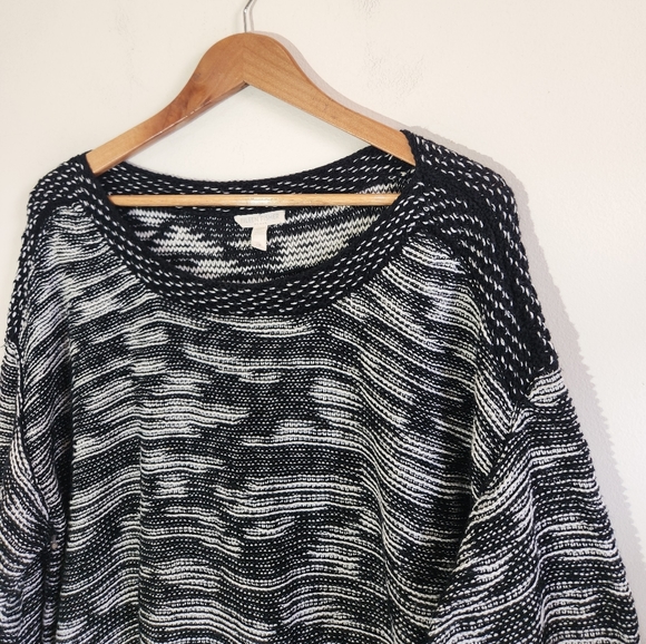 Eileen Fisher Organic Cotton Plus Bateau Top Black Plus 14W 1X Black Color - Picture 5 of 12